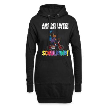 Schulkind 2024 Einschulung Schulanfang - Hoodie-Kleid - Schwarz - Vorne