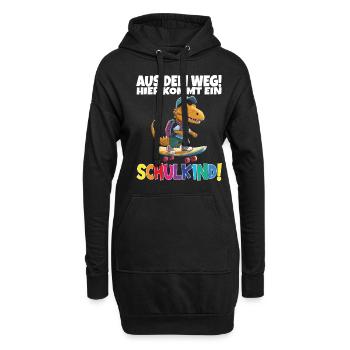 Schulkind 2024 Einschulung Schulanfang - Hoodie-Kleid - Schwarz - Vorne