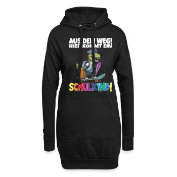 Schulkind 2024 Einschulung Schulanfang - Hoodie-Kleid - Schwarz - Vorne