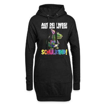 Schulkind 2024 Einschulung Schulanfang - Hoodie-Kleid - Schwarz - Vorne