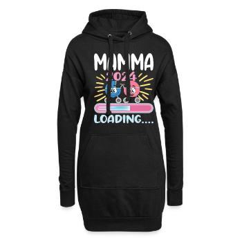 Super Mamma 2024 Loading - Hoodie-Kleid - Schwarz - Vorne
