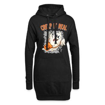 Mignon Halloween Fantôme Halloween - Sweat-shirt à capuche long Femme - noir - Devant