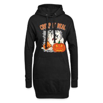 Mignon Halloween Fantôme Halloween - Sweat-shirt à capuche long Femme - noir - Devant
