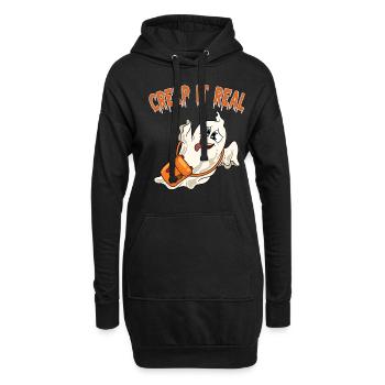 Mignon Halloween Fantôme Halloween - Sweat-shirt à capuche long Femme - noir - Devant
