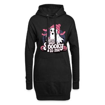 Halloween Ghost Funny Talk Spooky To Me - Hoodie-Kleid - Schwarz - Vorne