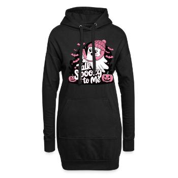 Halloween Ghost Funny Talk Spooky To Me - Hoodie-Kleid - Schwarz - Vorne