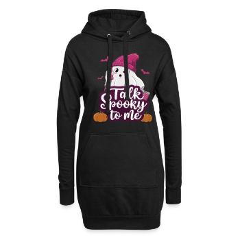 Halloween Ghost Funny Talk Spooky To Me - Hoodie-Kleid - Schwarz - Vorne