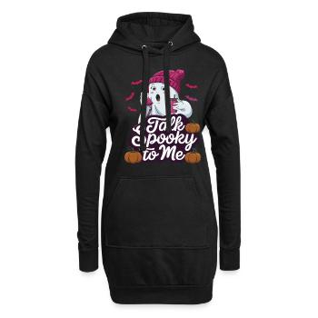 Halloween Ghost Funny Talk Spooky To Me - Hoodie-Kleid - Schwarz - Vorne