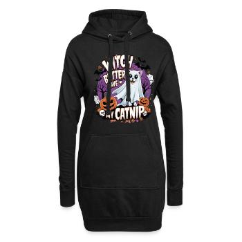 Halloween Cat Forget Candy Give Me A Cat - Hoodie-Kleid - Schwarz - Vorne