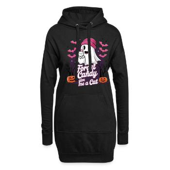 Halloween Cat Forget Candy Give Me A Cat - Hoodie-Kleid - Schwarz - Vorne
