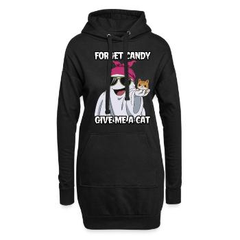 Halloween Cat Forget Candy Give Me A Cat - Hoodie-Kleid - Schwarz - Vorne