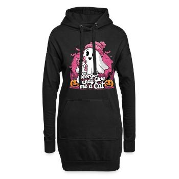 Halloween Cat Forget Candy Give Me A Cat - Hoodie-Kleid - Schwarz - Vorne