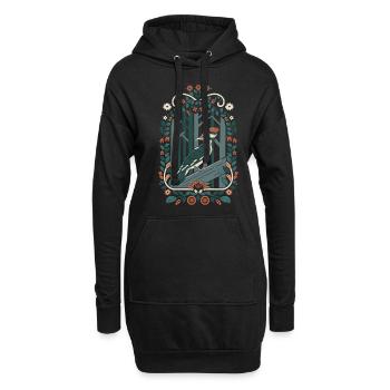 Pic cottagecore dans la forêt magique - Sweat-shirt à capuche long Femme - noir - Devant