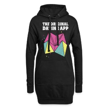 années quatre-vingt-dix - Sweat-shirt à capuche long Femme - noir - Devant