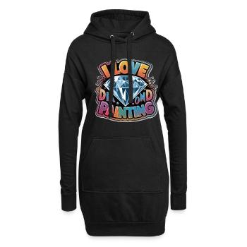 Diamond Painting Diamond Painter - Hoodie-Kleid - Schwarz - Vorne