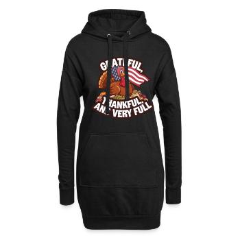 Lustiger Thanksgiving Truthahn - Hoodie-Kleid - Schwarz - Vorne