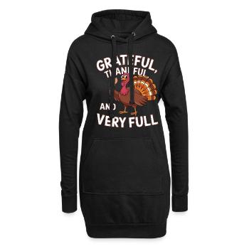 Lustiger Thanksgiving Truthahn - Hoodie-Kleid - Schwarz - Vorne