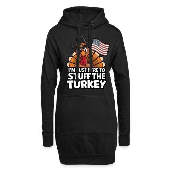 Dinde drôle de Thanksgiving - Sweat-shirt à capuche long Femme - noir - Devant
