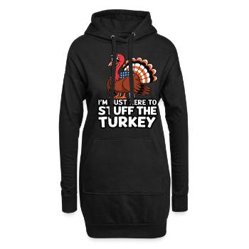 Lustiger Thanksgiving Truthahn - Hoodie-Kleid - Schwarz - Vorne