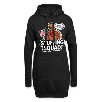 Lustiger Thanksgiving Truthahn - Hoodie-Kleid - Schwarz - Vorne