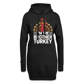 Lustiger Thanksgiving Truthahn - Hoodie-Kleid - Schwarz - Vorne
