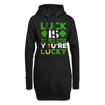 Happy St. Patrick's Day Kleeblätter - Hoodie-Kleid - Schwarz - Vorne