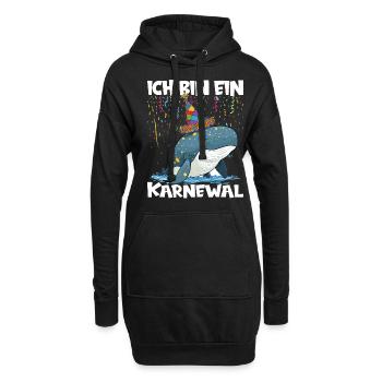 Karneval Kostüm Fasching Fastnacht - Hoodie-Kleid - Schwarz - Vorne