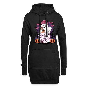 Halloween Cat Forget Candy Give Me A Cat - Hoodie-Kleid - Schwarz - Vorne