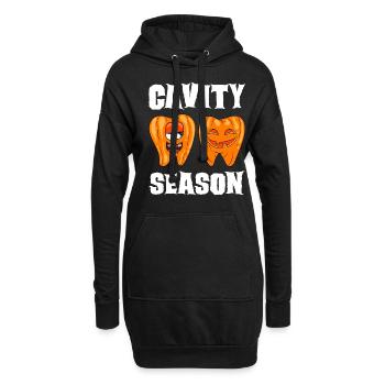 Zahnarzt Halloween Zahnarzthelferin - Hoodie-Kleid - Schwarz - Vorne
