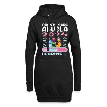 Oma 2024 werdende Oma 2024 Loading - Hoodie-Kleid - Schwarz - Vorne