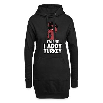 Papa Dinde Thanksgiving - Sweat-shirt à capuche long Femme - noir - Devant