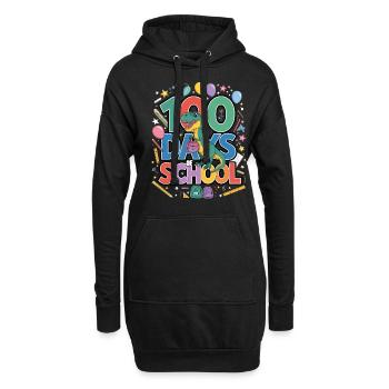 100e jour d’école 100 jour d’école des enfants - Sweat-shirt à capuche long Femme - noir - Devant