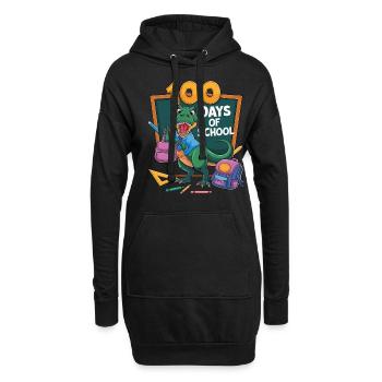 100e jour d’école 100 jour d’école des enfants - Sweat-shirt à capuche long Femme - noir - Devant