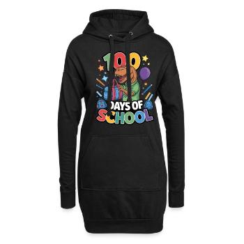 100e jour d’école 100 jour d’école des enfants - Sweat-shirt à capuche long Femme - noir - Devant
