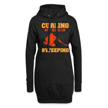 Curling sportif - Sweat-shirt à capuche long Femme - noir - Devant