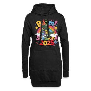 Schulkind 2025 Einschulung Schulanfang - Hoodie-Kleid - Schwarz - Vorne