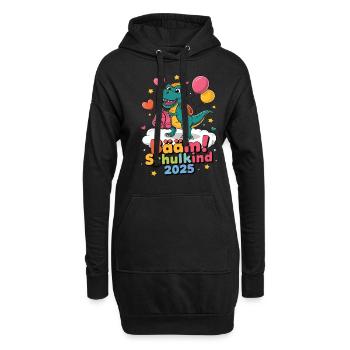 Schulkind 2025 Einschulung Schulanfang - Hoodie-Kleid - Schwarz - Vorne