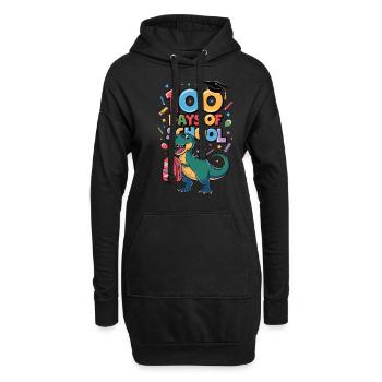 100e jour d’école 100 jour d’école des enfants - Sweat-shirt à capuche long Femme - noir - Devant