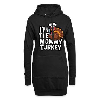 Mommy Turkey Thanksgiving - Hoodie-Kleid - Schwarz - Vorne