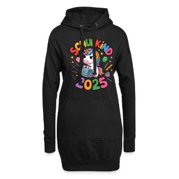 Schulkind 2025 Einschulung Schulanfang - Hoodie-Kleid - Schwarz - Vorne