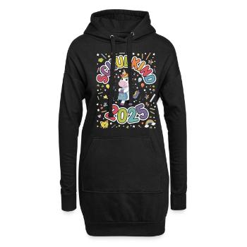 Schulkind 2025 Einschulung Schulanfang - Hoodie-Kleid - Schwarz - Vorne