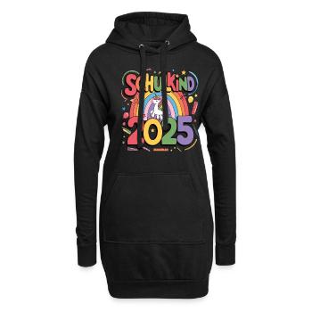 Schulkind 2025 Einschulung Schulanfang - Hoodie-Kleid - Schwarz - Vorne