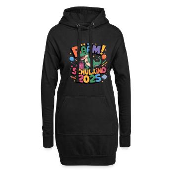 Schulkind 2025 Einschulung Schulanfang - Hoodie-Kleid - Schwarz - Vorne