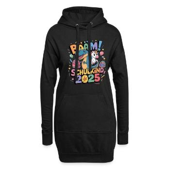 Schulkind 2025 Einschulung Schulanfang - Hoodie-Kleid - Schwarz - Vorne