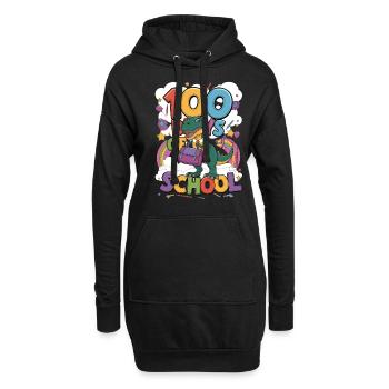 100e jour d’école 100 jour d’école des enfants - Sweat-shirt à capuche long Femme - noir - Devant