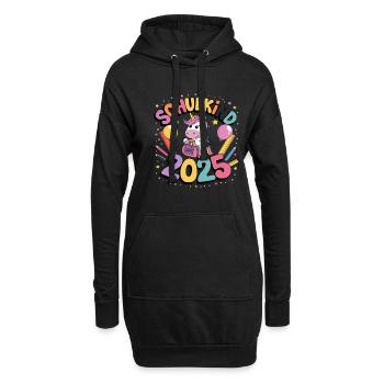 Schulkind 2025 Einschulung Schulanfang - Hoodie-Kleid - Schwarz - Vorne