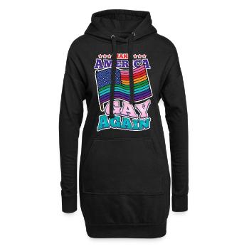 LGBT LGBTQ Arc-en-ciel Gay Lesbienne Cadeau - Sweat-shirt à capuche long Femme - noir - Devant