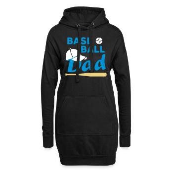 Papa de baseball (balle de jeu, casquette de baseball, baseball sc - Sweat-shirt à capuche long Femme - noir - Devant