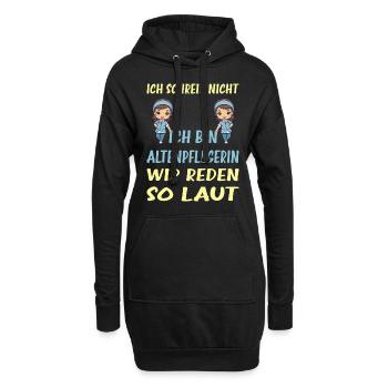 ich schreie nicht ich bin Altenpflegerin - Pfleger - Hoodie-Kleid - Schwarz - Vorne
