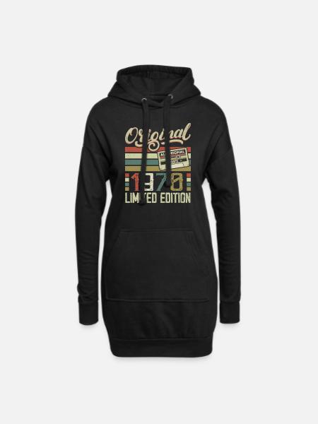 Jahrgang 1970er Retro 1970er Jahre Geburtstagsgeschenk - Hoodie-Kleid - Schwarz